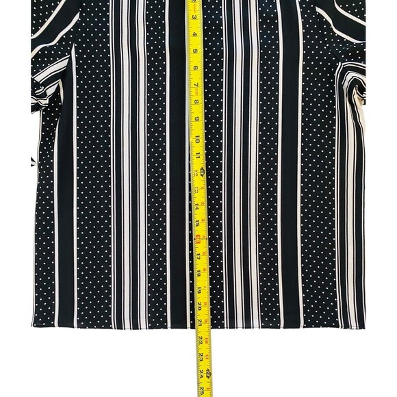 Emilio Pepe Top Women’s Flutter Puff Sleeves Blouse Black White Size Medium - Picture 7 of 10